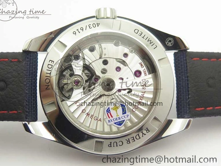 0426 EasyCare Aqua Terra Master Ryder Cup Edition VSF 1:1 Best Edition White Textured Dial on Blue Nylon Strap A8500 Super Clone 8016